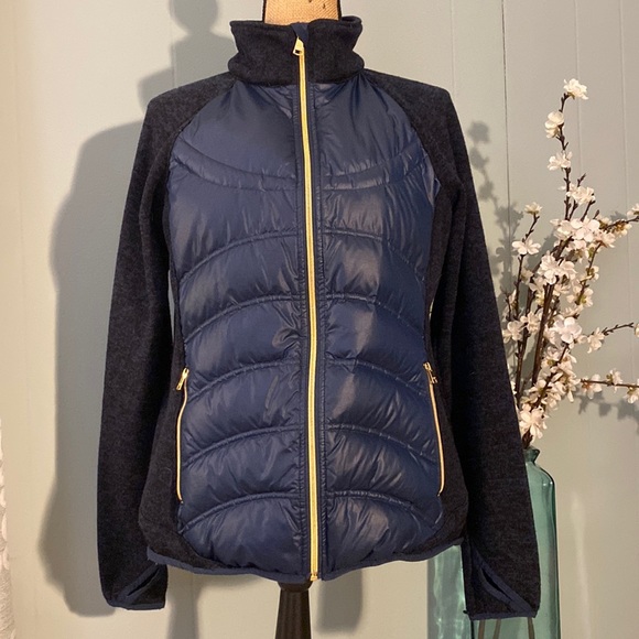 London Fog Mixed Media Down Puffer and Sweater Jacket - Picture 1 of 16